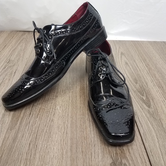 EUC Bruno homme black‎ patent leather  sz 12 shoes